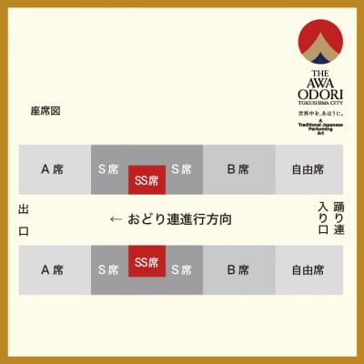【8月14日(金)第1部】2026阿波おどり  Sansan藍場浜演舞場SS席【FX010VC01】