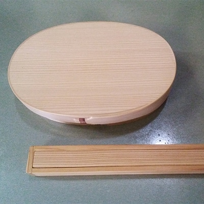 博多曲物　だえん弁当箱(中)・箸ケースセット
