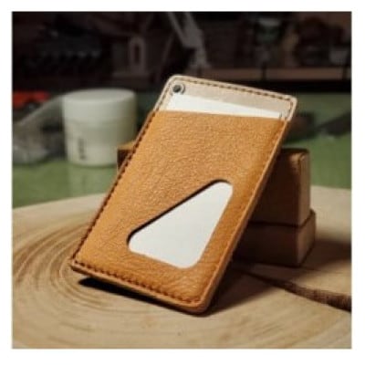 ケモノのカードケース(シカ革)(3かくパスケース)