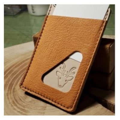 ケモノのカードケース(シカ革)(3かくパスケース)