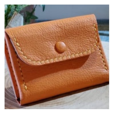 ケモノのカードケース(名刺入れ)(シカ革)　シカオレンジ