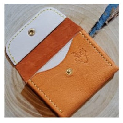 ケモノのカードケース(名刺入れ)(シカ革)　シカオレンジ