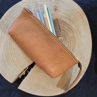 ケモノのペンケース(シカ革)　ブラウン