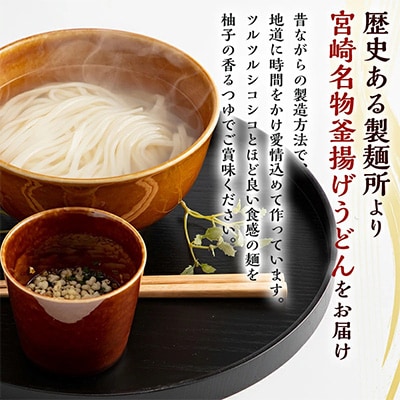 宮崎名物　釜揚げうどん16食入り【つゆ、揚げ玉、薬味付き】