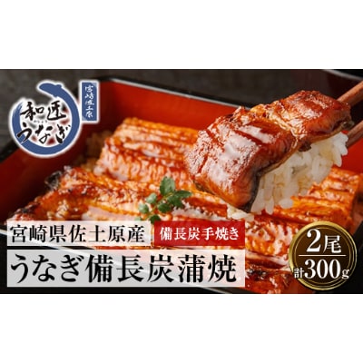 【宮崎市佐土原産】備長炭手焼き　和匠うなぎの蒲焼き2尾セット