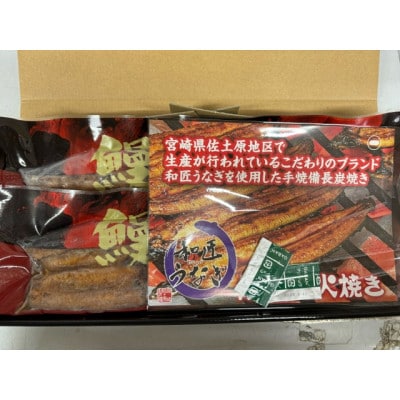 【宮崎県佐土原産】うなぎ備長炭手焼　無頭蒲焼2尾(350g)　