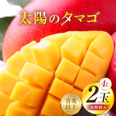 太陽のタマゴ 4L×2玉  宮崎完熟マンゴー 糖度15度以上 最高級スイーツ 合計約1kg