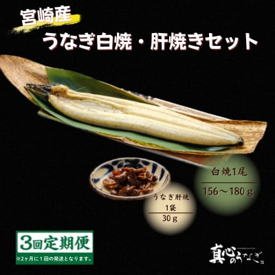 【2ヵ月毎定期便】うなぎ白焼・肝焼きセット全3回