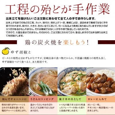 【宮崎名物】2種の鶏の炭火焼きセット(合計30パック、2.7kg)