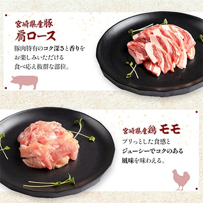 宮崎県産牛豚鶏&牛タンスライス焼肉セット