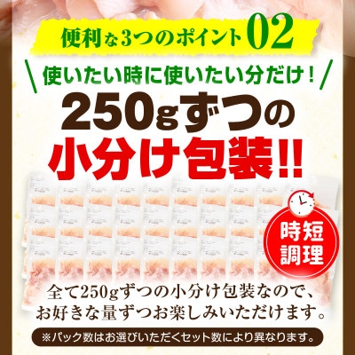 宮崎県産若鶏もも肉・鶏むね肉セット 3.25kg(カット済み/小分け250g/真空パック)
