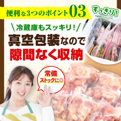 宮崎県産若鶏もも肉・鶏むね肉セット 6.5kg(カット済み/小分け250g/真空パック)