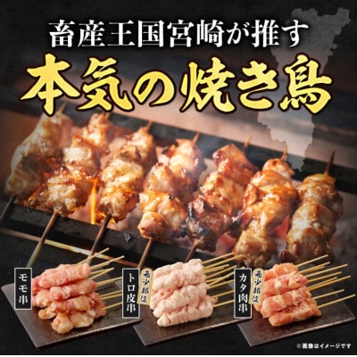 【発送月固定定期便】国産若鶏焼き鳥3種(60本)盛り合わせ(冷凍)※希少部位のトロ皮・カタ入り全5回