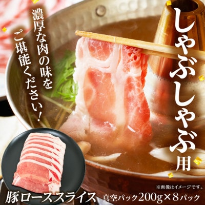 宮崎ブランドポークロース2mmスライスしゃぶしゃぶ用×1.6kg(約200g×8パック)