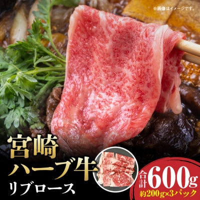 宮崎ハーブ牛リブロース2mmスライス 600g(200g×3)