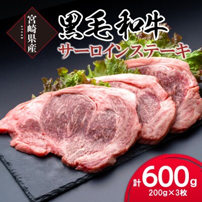 宮崎県産黒毛和牛サーロインステーキ200g×3枚