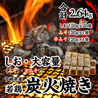 【定番のしお】冷凍20パック　本場宮崎「小料理ひゅう」宮崎県産若鶏炭火焼+【みそ・辛みそ】2パック