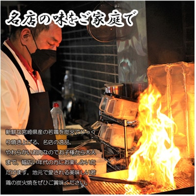 【しお・大容量】冷凍20パック　本場宮崎「小料理ひゅう」宮崎県産若鶏炭火焼+【みそ・辛みそ】2パック
