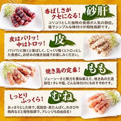 宮崎県産若鶏の焼き鳥セット 7種×各8本(56本)盛り合わせ