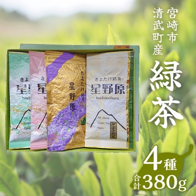 宮崎市清武町産　緑茶4点セット　計380g