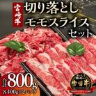 宮崎牛 牛肉  贅沢2種セット 合計800g(赤身モモスライス400g・切り落とし400g)