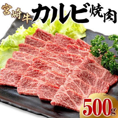 *内閣総理大臣賞3連覇 宮崎牛厳選カルビ焼肉500g(宮崎市)