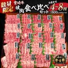 内閣総理大臣賞4連覇 宮崎牛 A4～A5 黒毛和牛 牛肉 焼肉 食べ比べ 4種～8種盛り 800g
