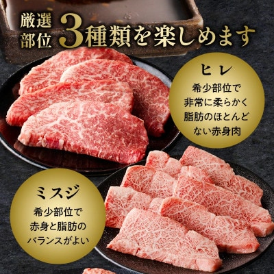 宮崎牛 極み 上 焼肉セット [ ヒレ ・ ミスジ ・ サーロイン ]  合計 300g (宮崎市)