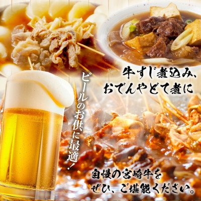 史上初内閣総理大臣賞4連覇 宮崎牛 A4～A5 黒毛和牛 牛すじ肉 1kg (宮崎市)