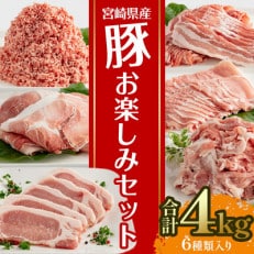 宮崎県産豚 お楽しみセット 計4kg