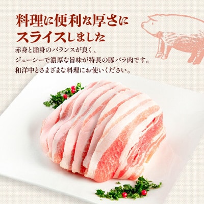 宮崎県産 豚バラスライス(300g×6) 計1.8kg