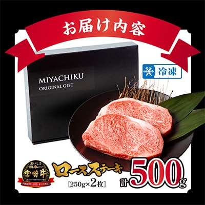 【畜産農家応援】宮崎牛ロースステーキ 250g×2枚 計500g