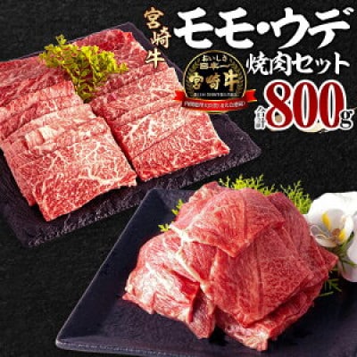 宮崎牛モモ・ウデ 焼肉セット 各400g×2 合計800g(宮崎市)