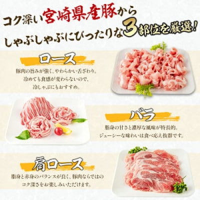 宮崎県産豚しゃぶ900g 豚こま切れ400g 宮崎県産黒毛和牛こま切れ300g(宮崎市)