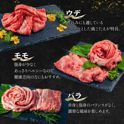 宮崎牛ウデ・モモ・バラ　スライス セット 合計1.2kg(宮崎市)