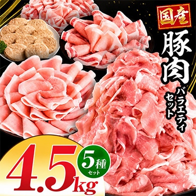 国産豚肉バラエティセット5種4.5kg(宮崎市)