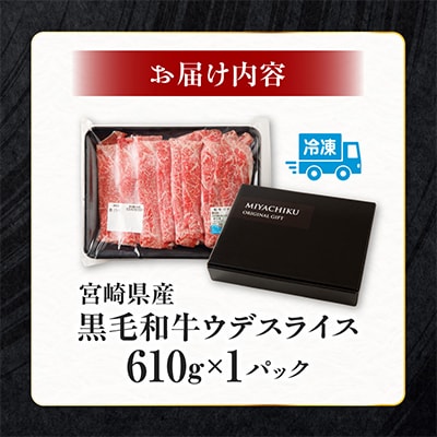 宮崎県産黒毛和牛肩(ウデ)スライス610g(宮崎市)