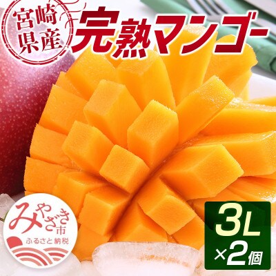 「宮崎自慢の特産品」宮崎県産完熟マンゴー　3L×2個(宮崎市)