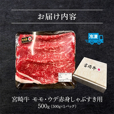 宮崎牛モモ・ウデ赤身しゃぶしゃぶすき焼き用500g