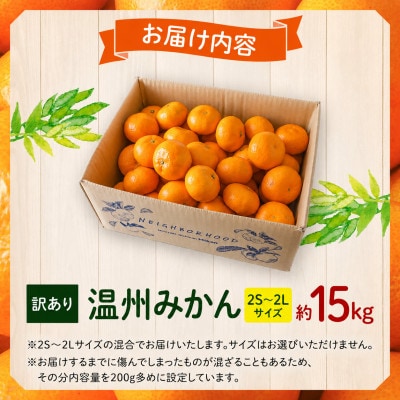 [訳あり]温州みかん約15kg 傷み補償200g付き(宮崎市)