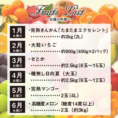 【発送月固定定期便】宮崎の旬なくだものをお届け!至極くだもの定期便全6回