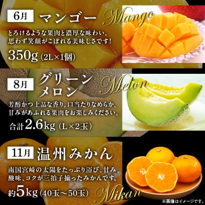 【発送月固定定期便】人気くだもの定期便(宮崎市)全5回