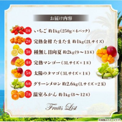 【発送月固定定期便】特選南国くだもの定期便【Y50】全7回