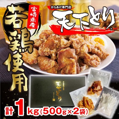 【宮崎県産鶏使用】専門店のからあげ1キロ(約4～5人分)