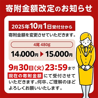 国産　うなぎ蒲焼4尾(計480g)