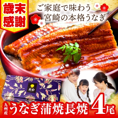 国産　うなぎ蒲焼4尾(計520g)