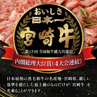 史上初内閣総理大臣賞4連覇 宮崎牛 A4～A5 黒毛和牛 牛肉 カルビ 焼肉 1kg(500g×2)