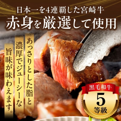 内閣総理大臣賞4連覇 宮崎牛 5等級 黒毛和牛 牛肉 赤身 サイコロ ステーキ 600g