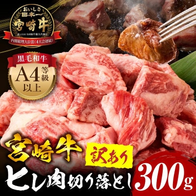 【訳あり】宮崎牛 牛肉 A4～A5 希少部位 ヒレ(ヘレ・フィレ) 切り落とし 300g(宮崎市)