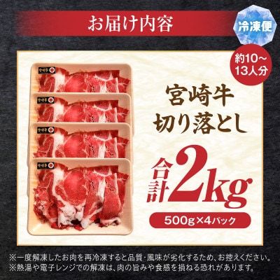 宮崎牛切り落とし2kg(500g×4パック)
